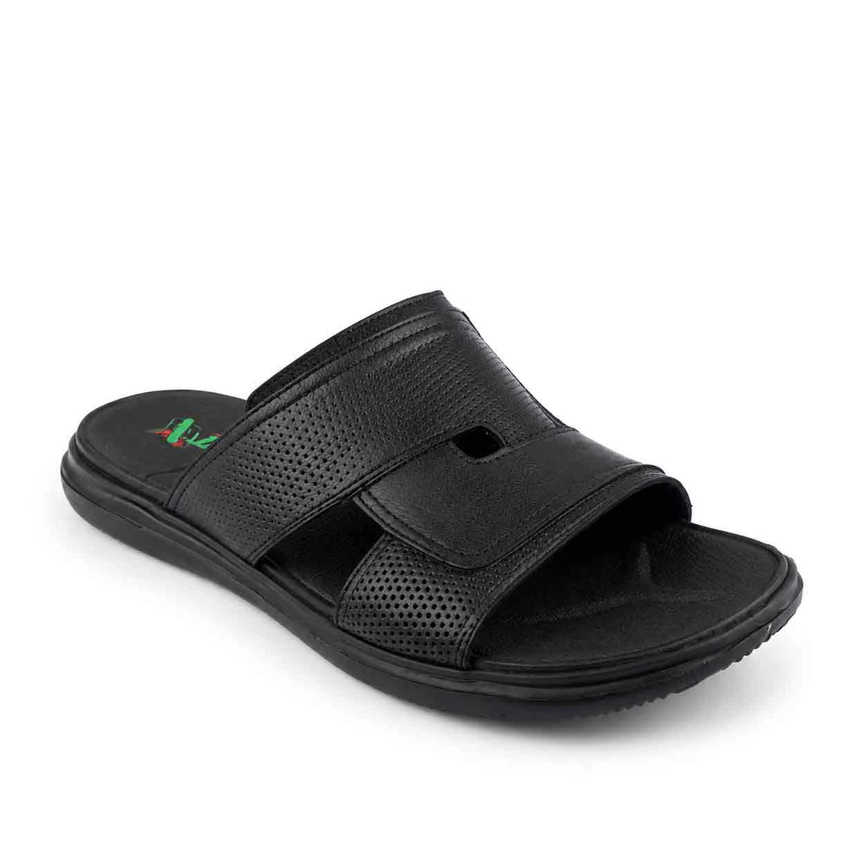 Sandale pour homme s07 noir cuir ..........  sandale médicale homme confortable Maroc